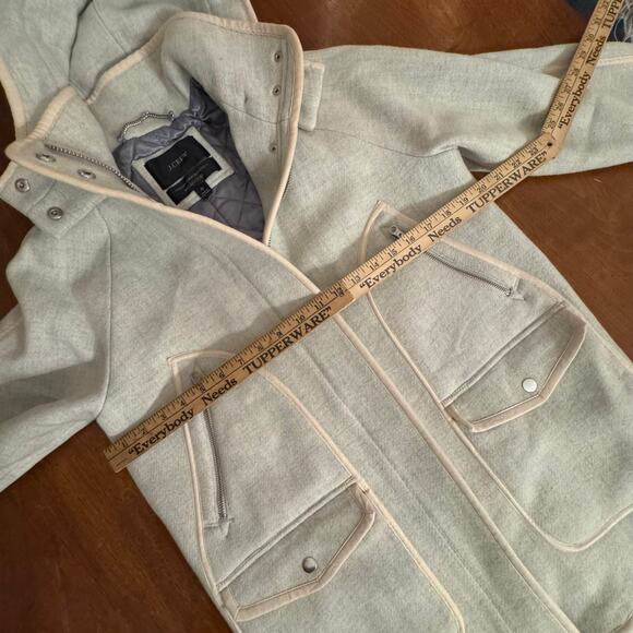 J Crew chateau parka Italian stadium-cloth wool coat Heather gray wool 0 small - Picture 7 of 11
